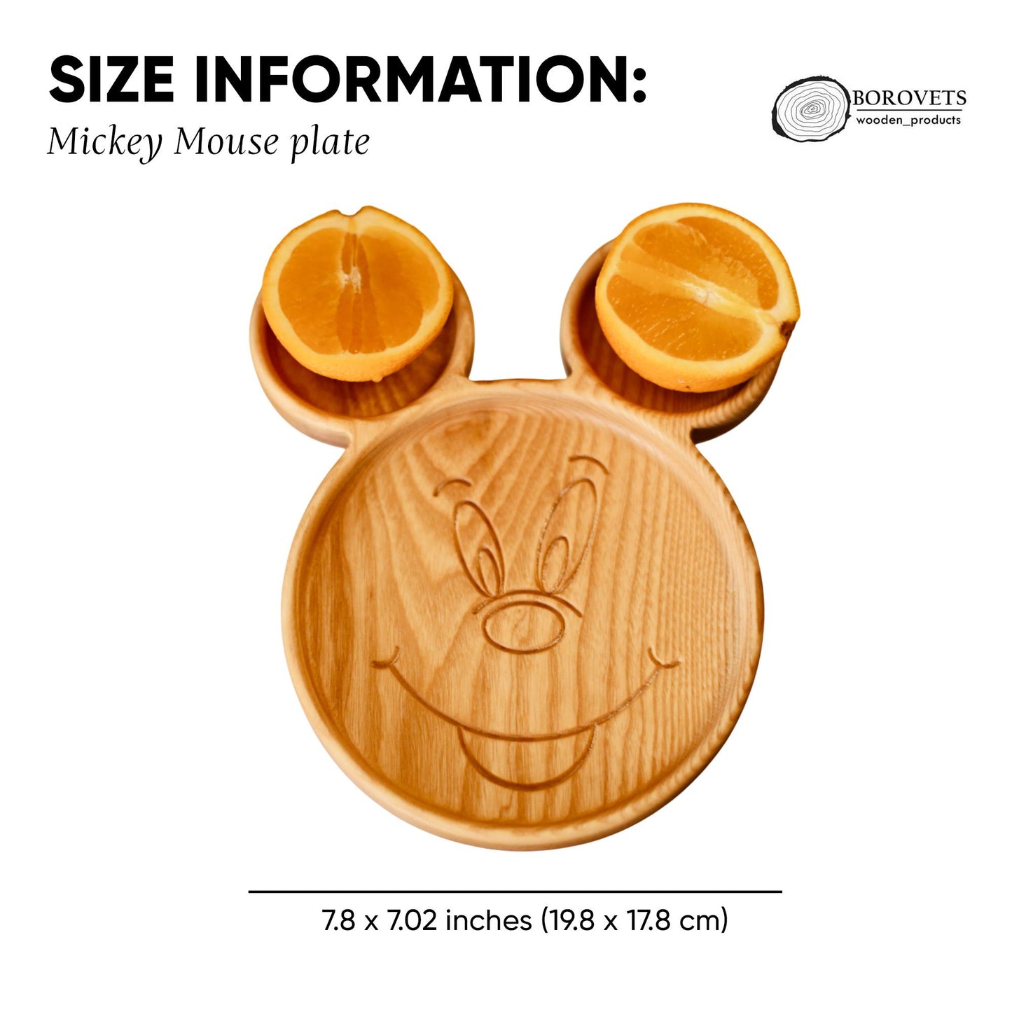 Mouse-Shaped Wooden Snack Plate – Personalized Serving Tray