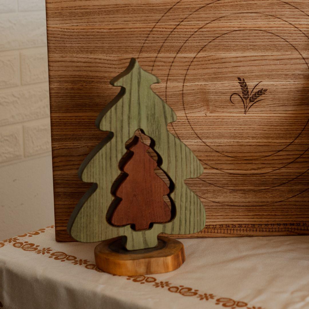 Rustic Wooden Christmas Tree Decor