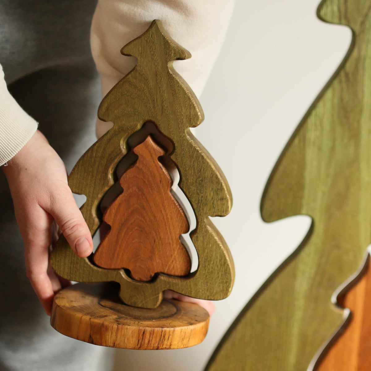 Rustic Wooden Christmas Tree Decor