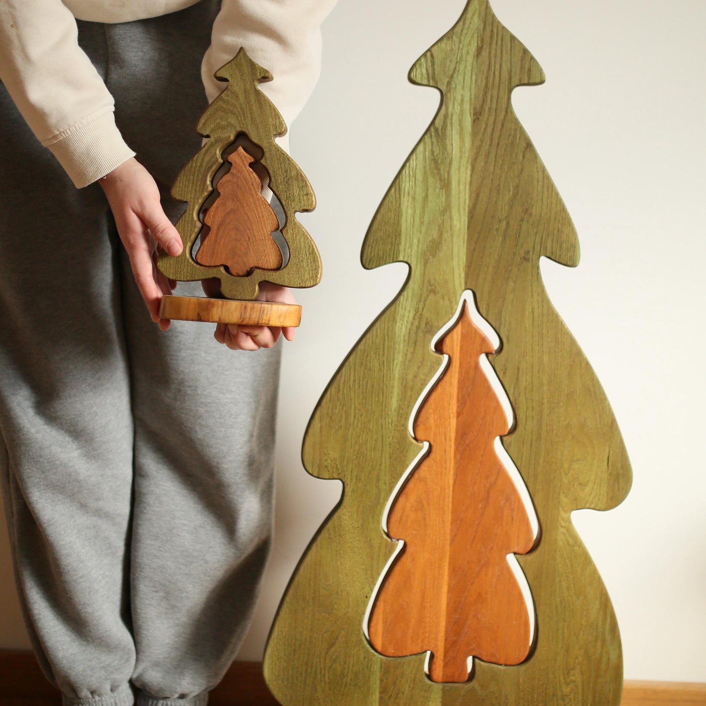 Rustic Wooden Christmas Tree Decor