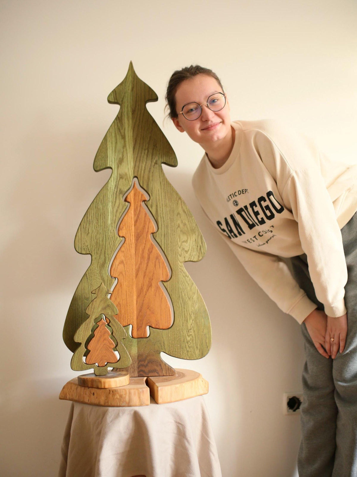 Rustic Wooden Christmas Tree Decor