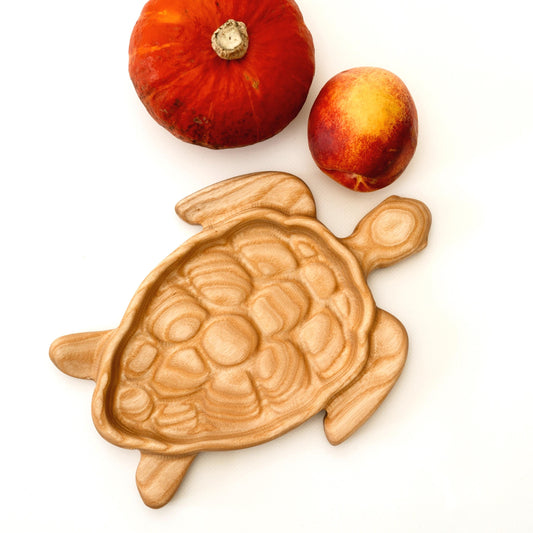 Wooden Animal Plate for Kids – Turtle & Animal Shapes