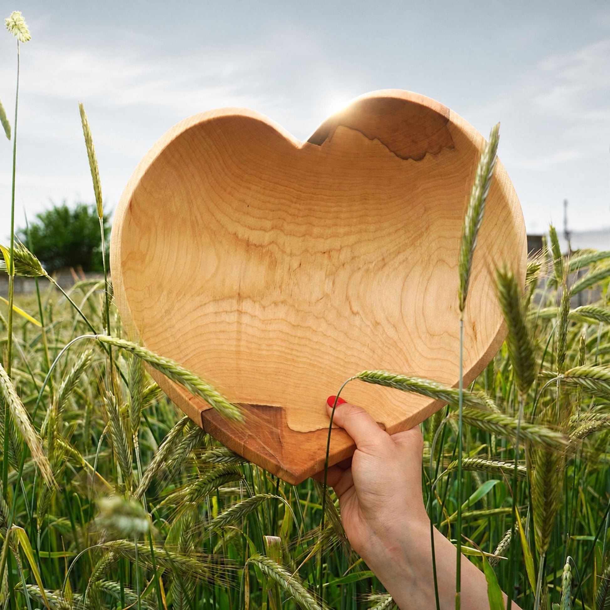 Maple Wood Heart Bowl – Handmade Wooden Serving Bowl, Wedding Gift, Valentine's Day Gift, Christmas Gift, Anniversary Present