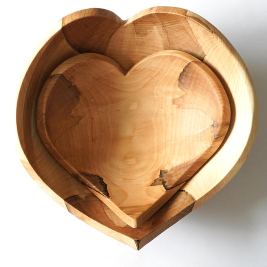 Maple Wood Heart Bowl – Handmade Wooden Serving Bowl, Wedding Gift, Valentine's Day Gift, Christmas Gift, Anniversary Present