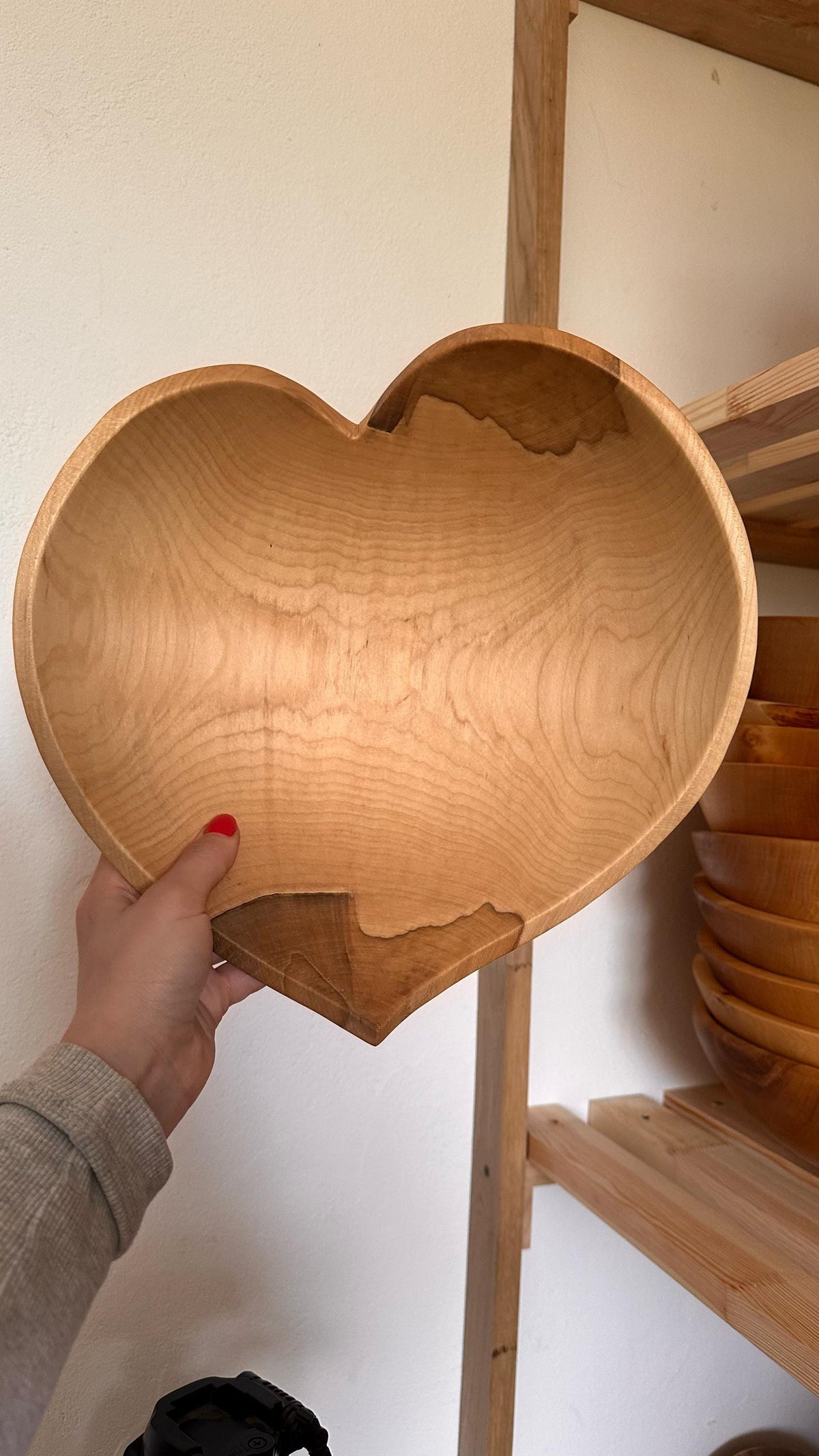 Maple Wood Heart Bowl – Handmade Wooden Serving Bowl, Wedding Gift, Valentine's Day Gift, Christmas Gift, Anniversary Present