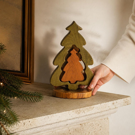 Rustic Wooden Christmas Tree Decor
