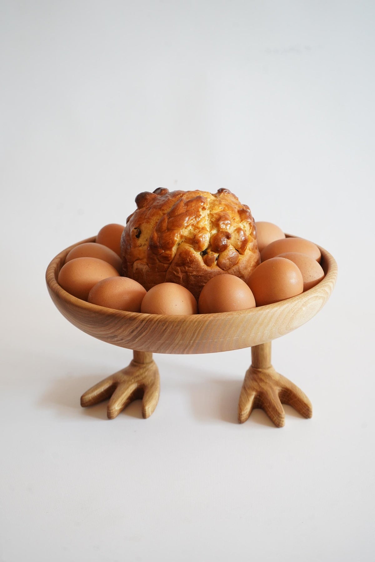 Wooden Easter Egg Holder Bowl, Solid Oak Egg Tray, Easter Table Decor, Egg Display Stand, Christmas Gift, Housewarming Gift, 
