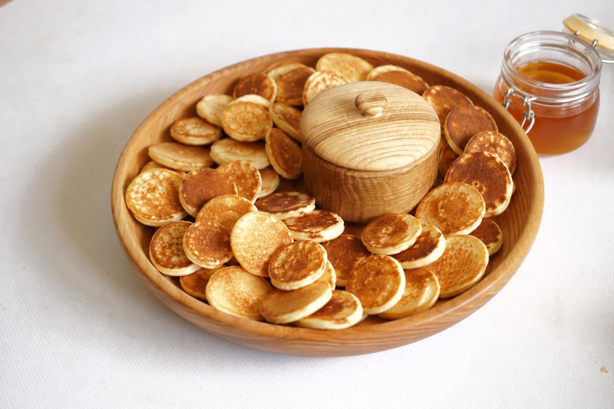 Rustic Wooden Serving Bowl Set with Lidded Condiment Bowl – Restaurant & Catering Tableware