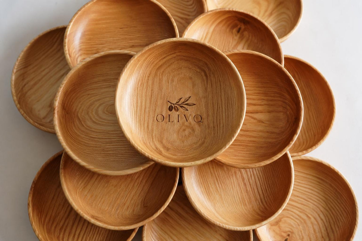 Rustic Wooden Serving Bowl Set with Lidded Condiment Bowl – Restaurant & Catering Tableware