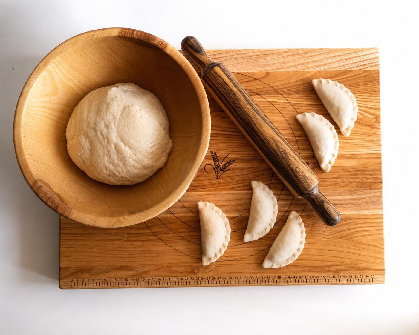 Wooden Dough Bowl Set, Bread Baking Gift, Dough Kneading Bowl, Rolling Pin & Pastry Board Set, Gift for Mom, Baker Gift,  Chr