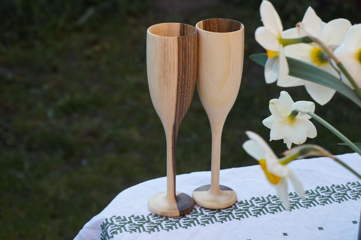 Appetizer Charcuterie Board Set with Walnut Goblets