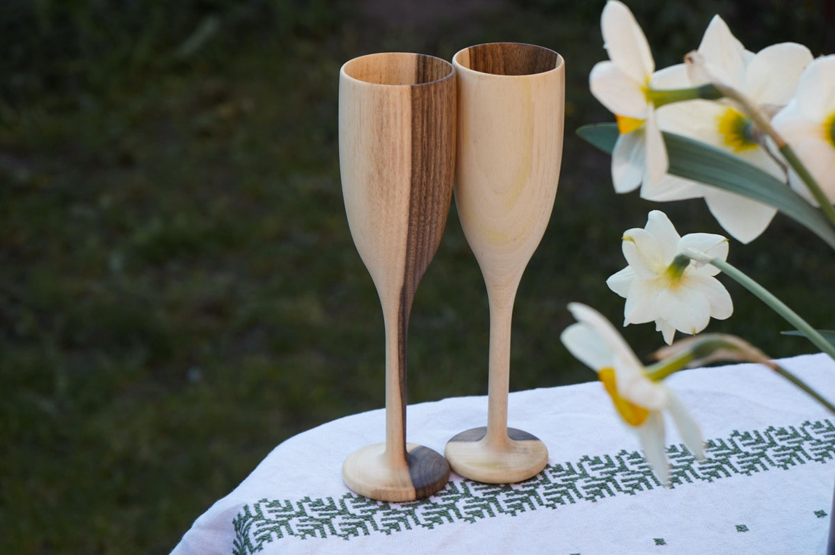 Appetizer Charcuterie Board Set with Walnut Goblets