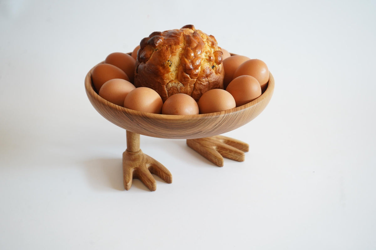 Wooden Easter Egg Holder Bowl, Solid Oak Egg Tray, Easter Table Decor, Egg Display Stand, Christmas Gift, Housewarming Gift, 