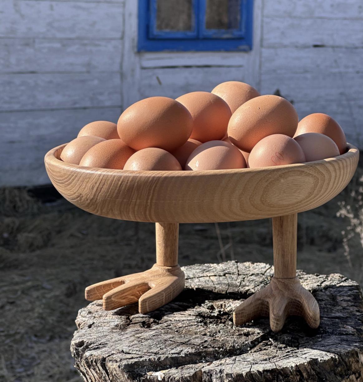 Wooden Easter Egg Holder Bowl, Solid Oak Egg Tray, Easter Table Decor, Egg Display Stand, Christmas Gift, Housewarming Gift, 