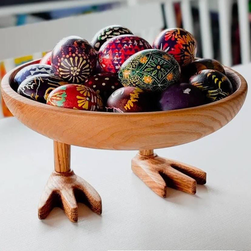 Wooden Easter Egg Holder Bowl, Solid Oak Egg Tray, Easter Table Decor, Egg Display Stand, Christmas Gift, Housewarming Gift, 