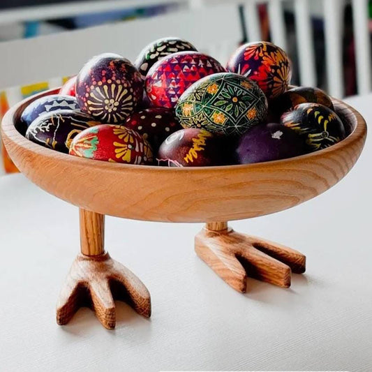 Wooden Easter Egg Holder Bowl, Solid Oak Egg Tray, Easter Table Decor, Egg Display Stand, Christmas Gift, Housewarming Gift, 