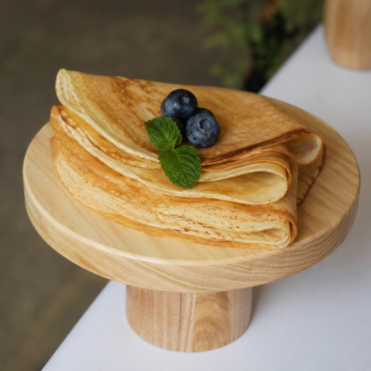 Wooden Pedestal Cake Stand for Easter Bread and Desserts, Ash Wood