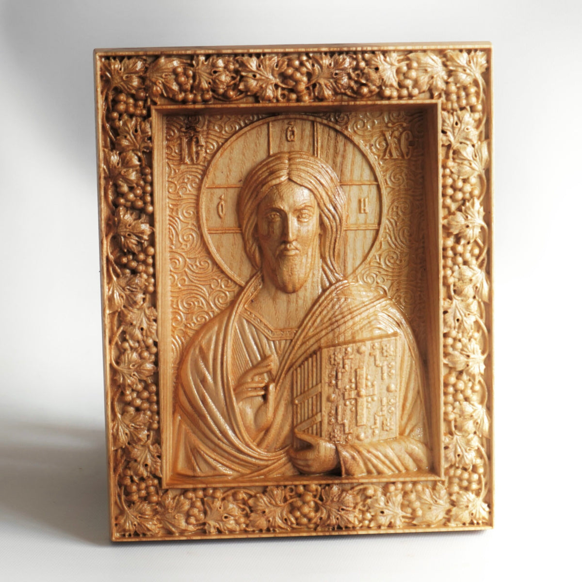 Jesus Christ Pantocrator Wooden Icon, Christian Wall Decor 25 × 20 cm - image 1