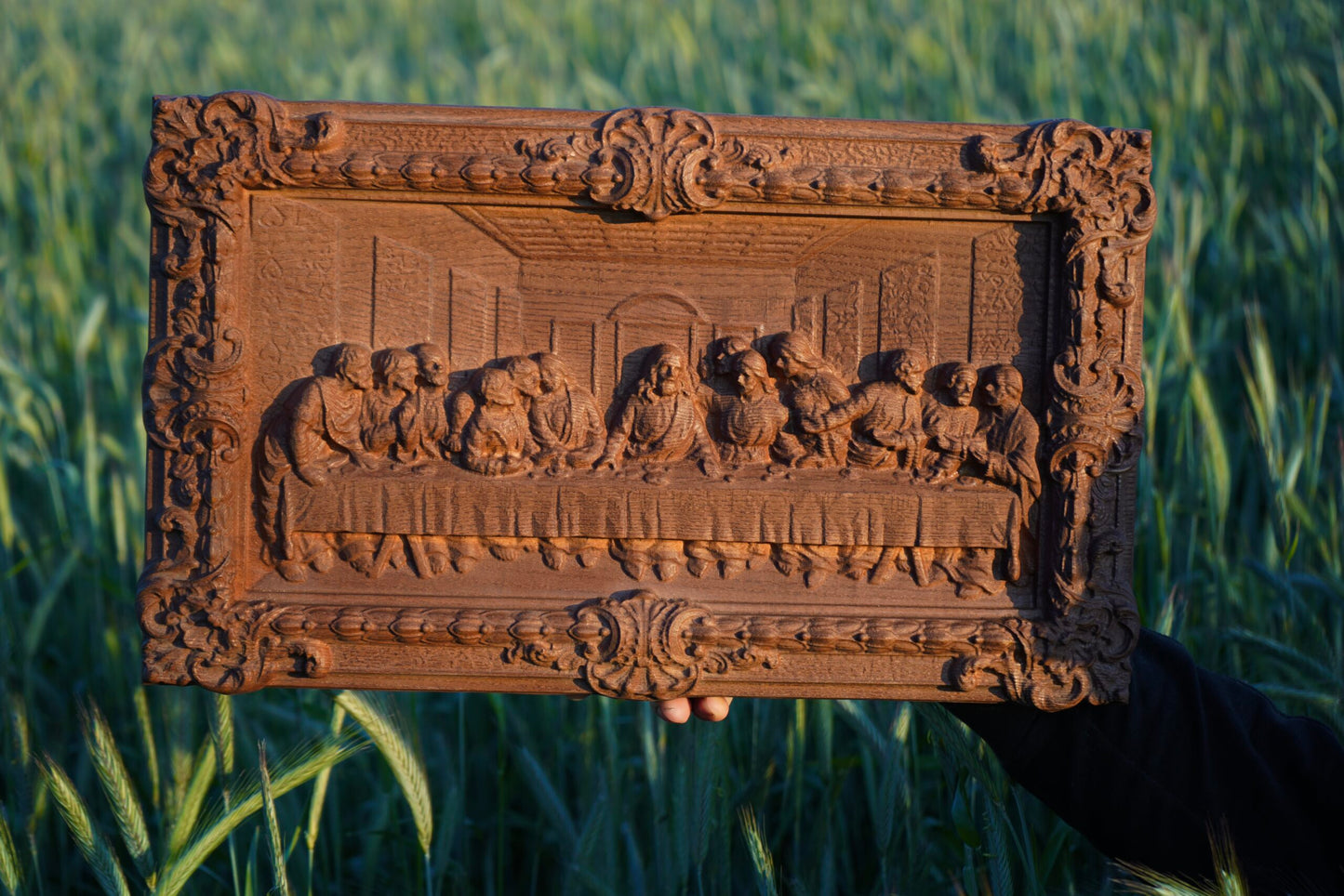 Large Wooden Last Supper Icon, Ash Wood 49 × 30 × 4.5 cm - image 4