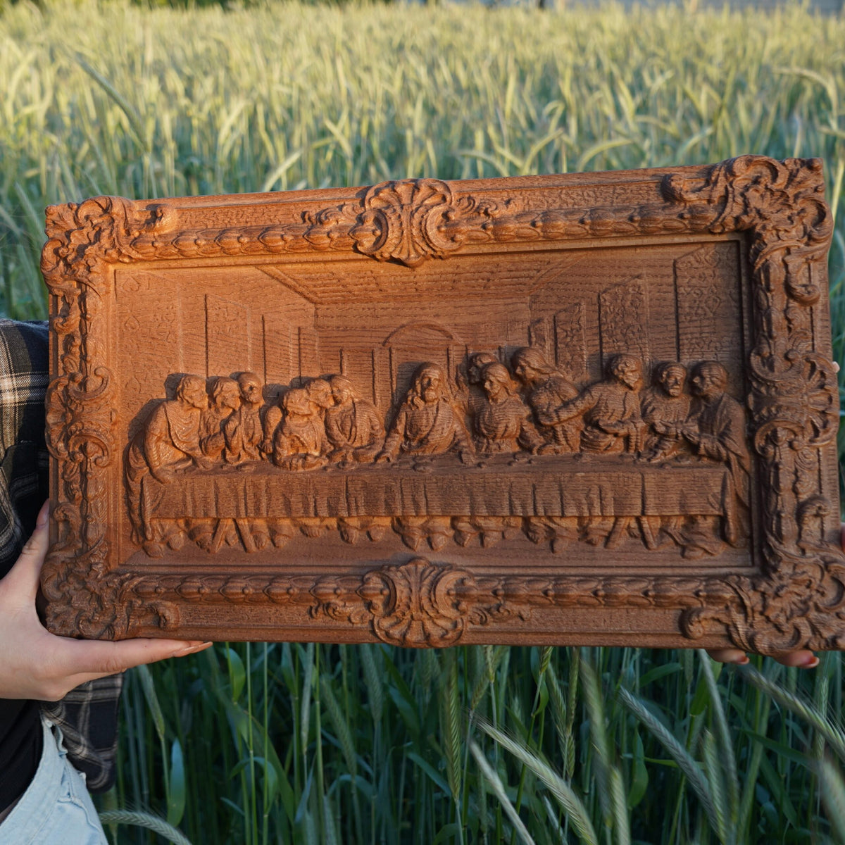 Large Wooden Last Supper Icon, Ash Wood 49 × 30 × 4.5 cm - image 2