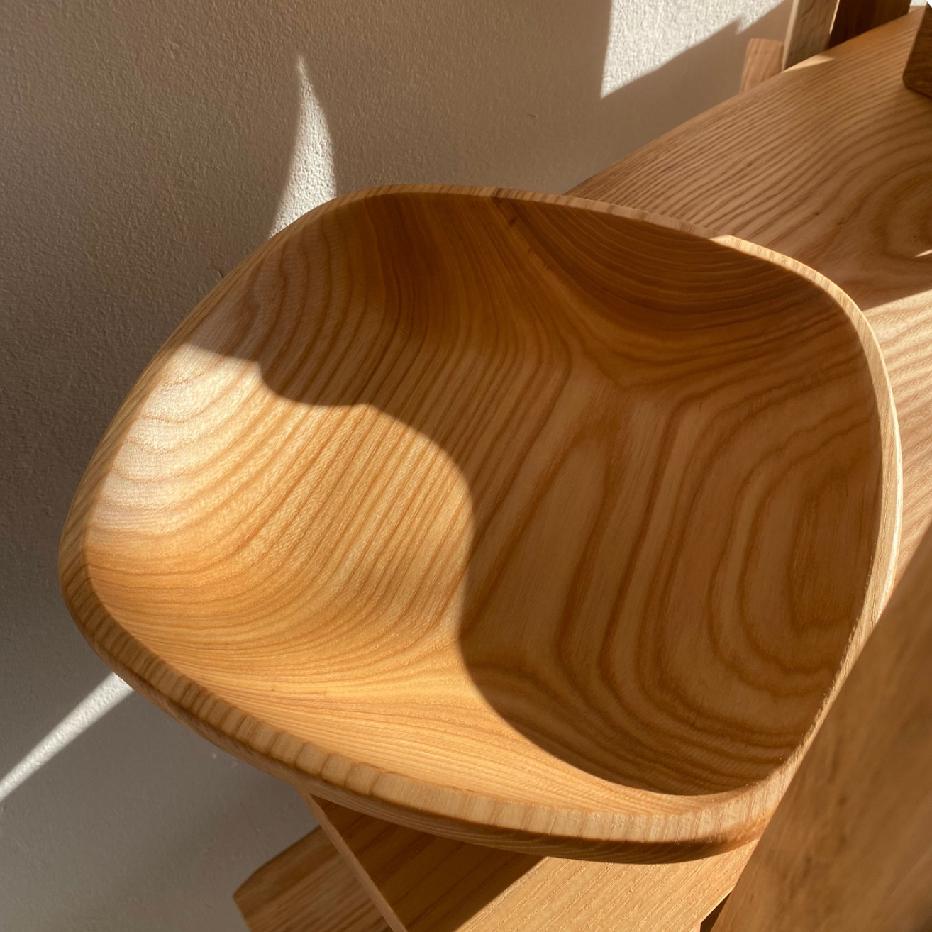 Deep square wooden bowl for fruits, salads, or snacks