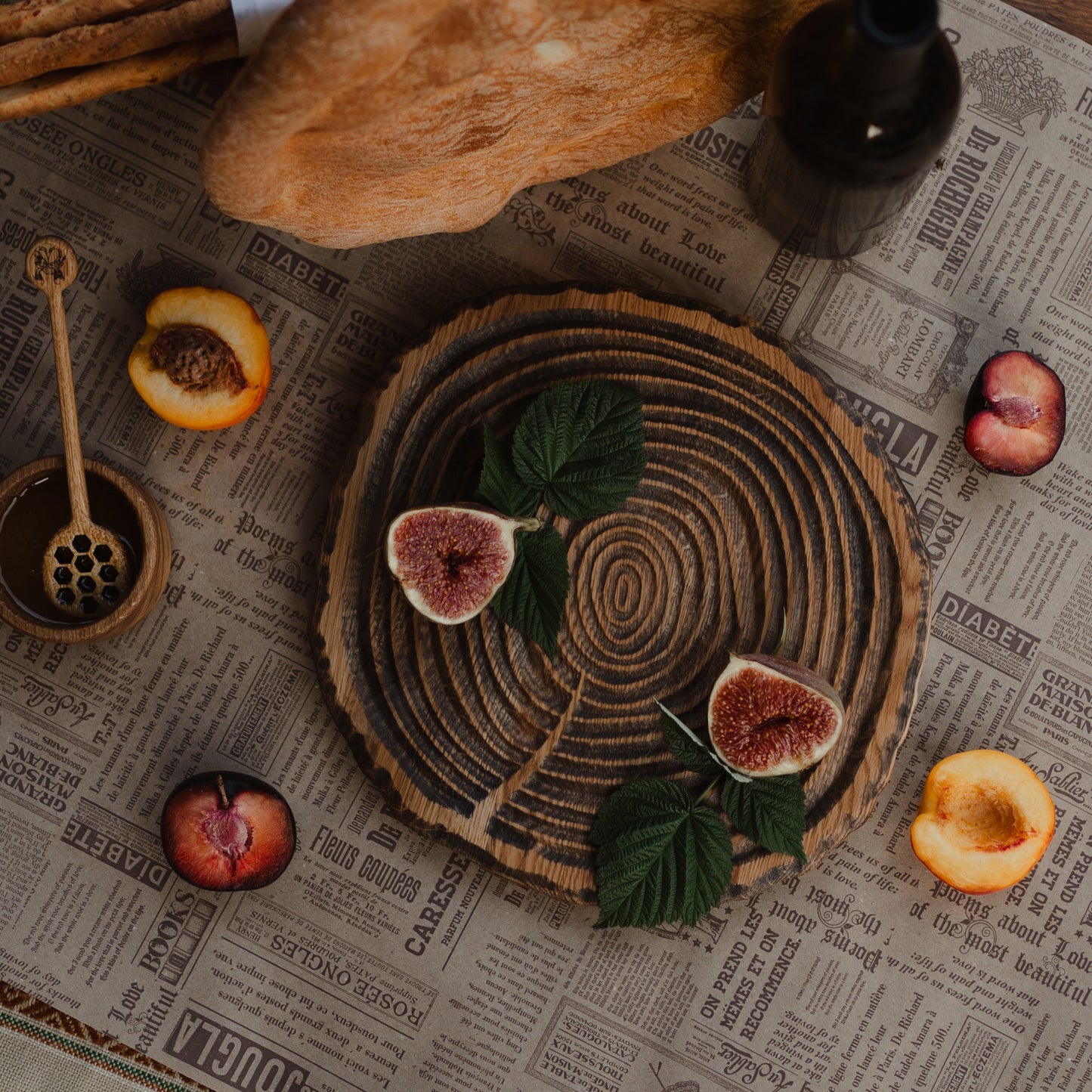 Stylish oak board for serving meats snacks or baked goods