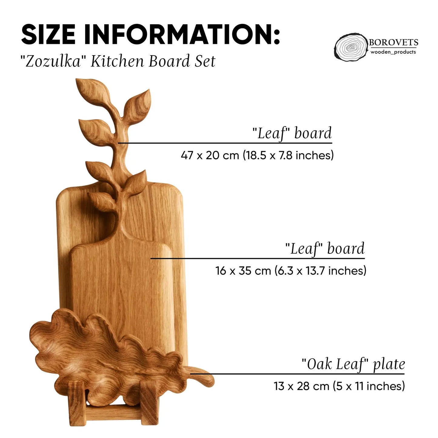 Personalized wooden gift set for kitchen lovers – handcrafted oak boards.