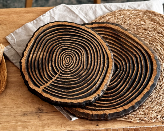 Round Rustic Wood Serving Board Kitchen Accessory Gift