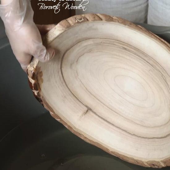 wooden centerpiece bowl handcrafted from walnut wood