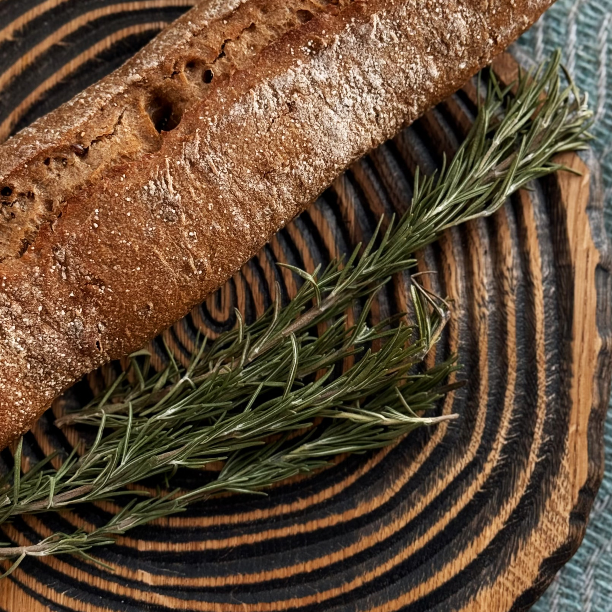 Rustic oak round board for appetizers and rustic kitchen decor