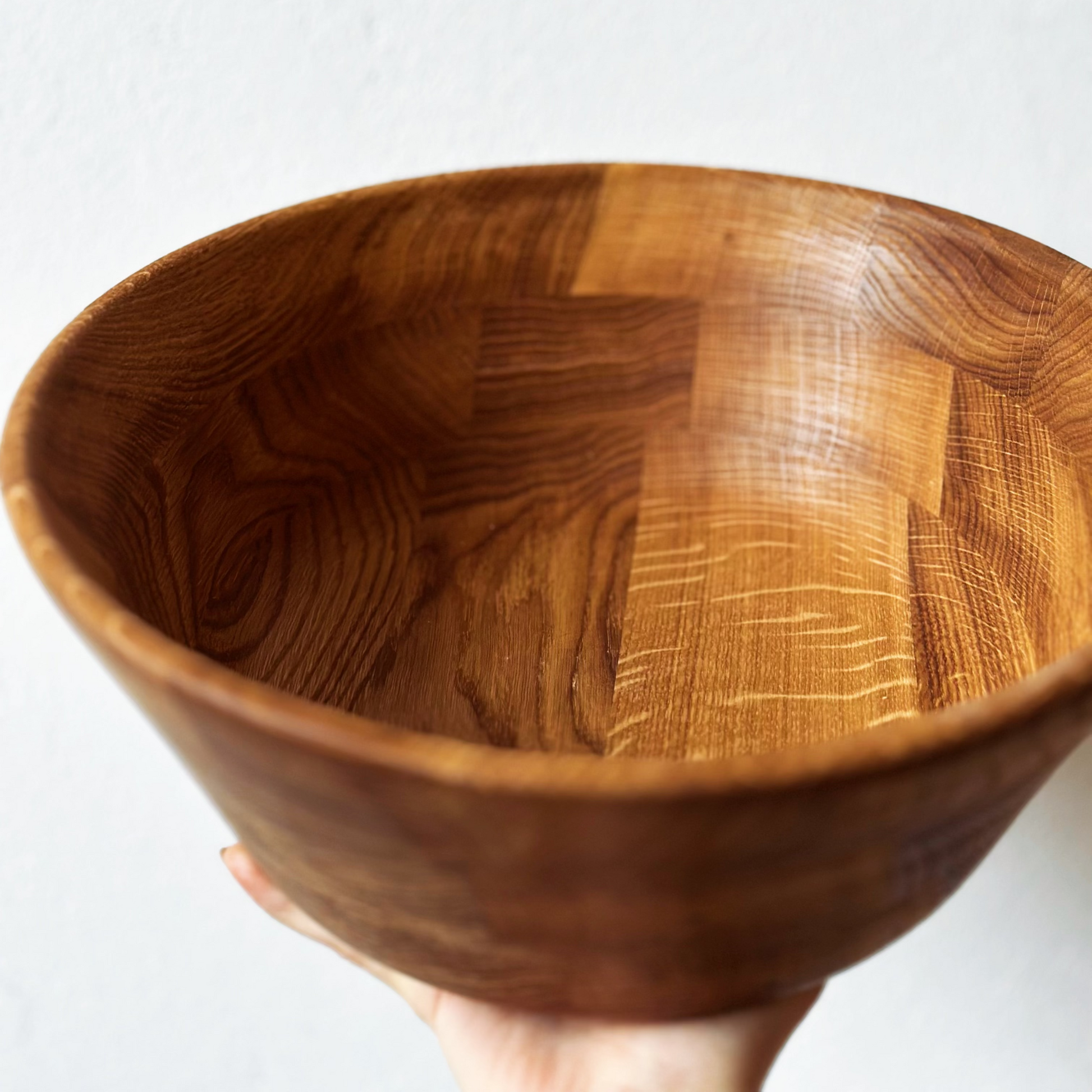 Large rustic wooden dough bowl perfect for baking and kitchen decor