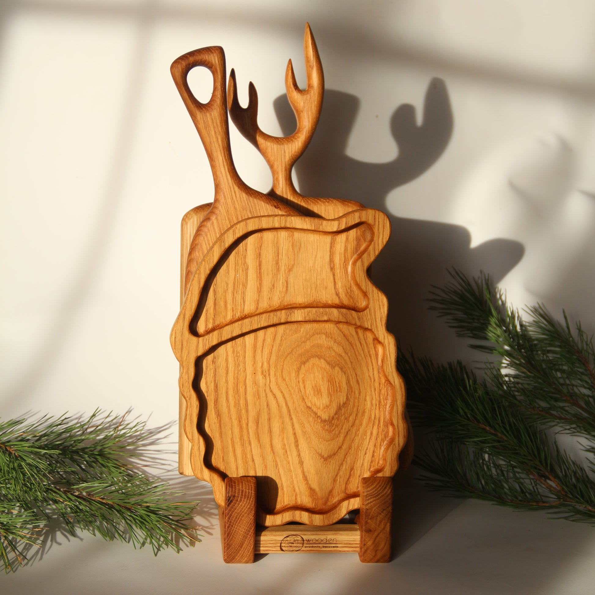 Rustic wooden boards with stand ideal for kitchen gift giving