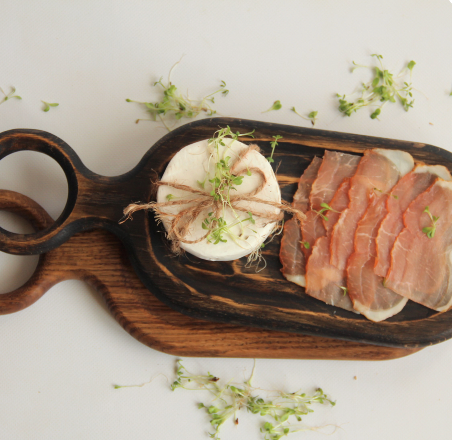 Sushi served on handmade Pampushka cutting board