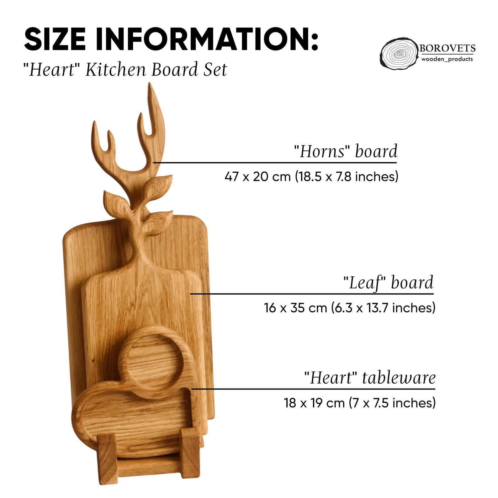 Personalized wooden gift set for kitchen lovers – handcrafted oak boards.