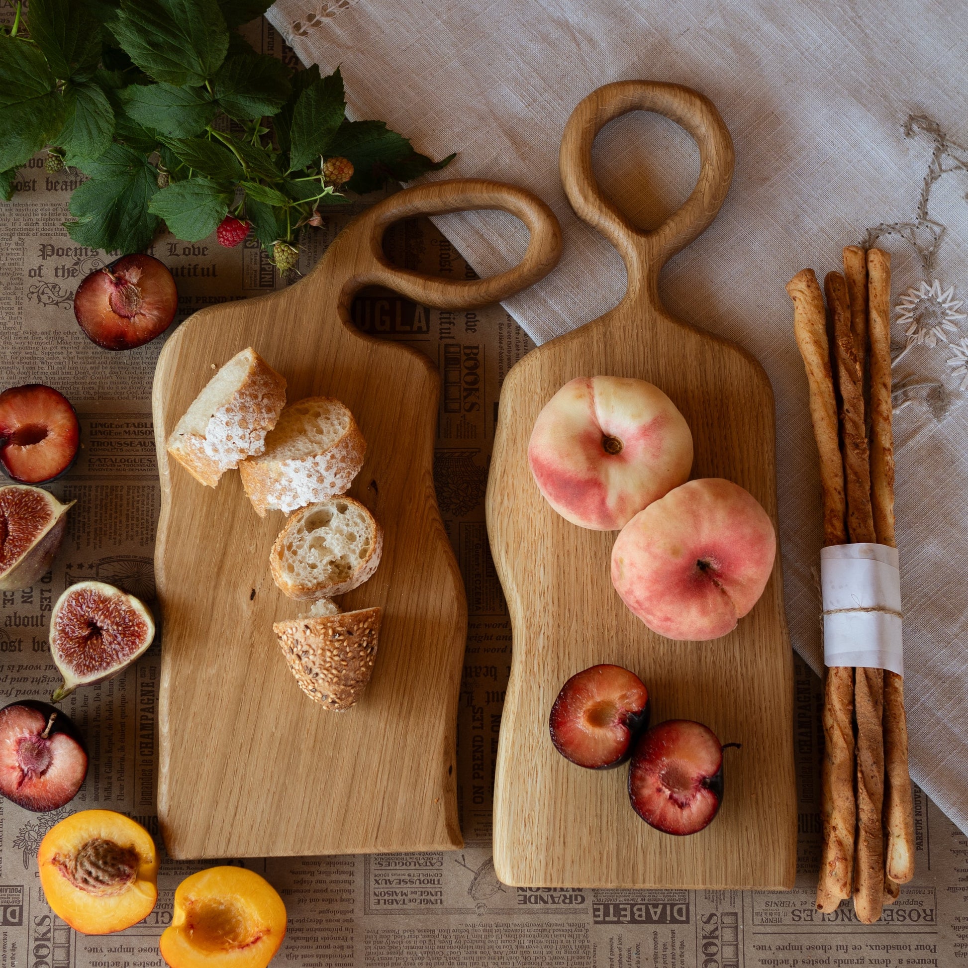 Elegant wooden trays for snacks cheese or fruit presentation