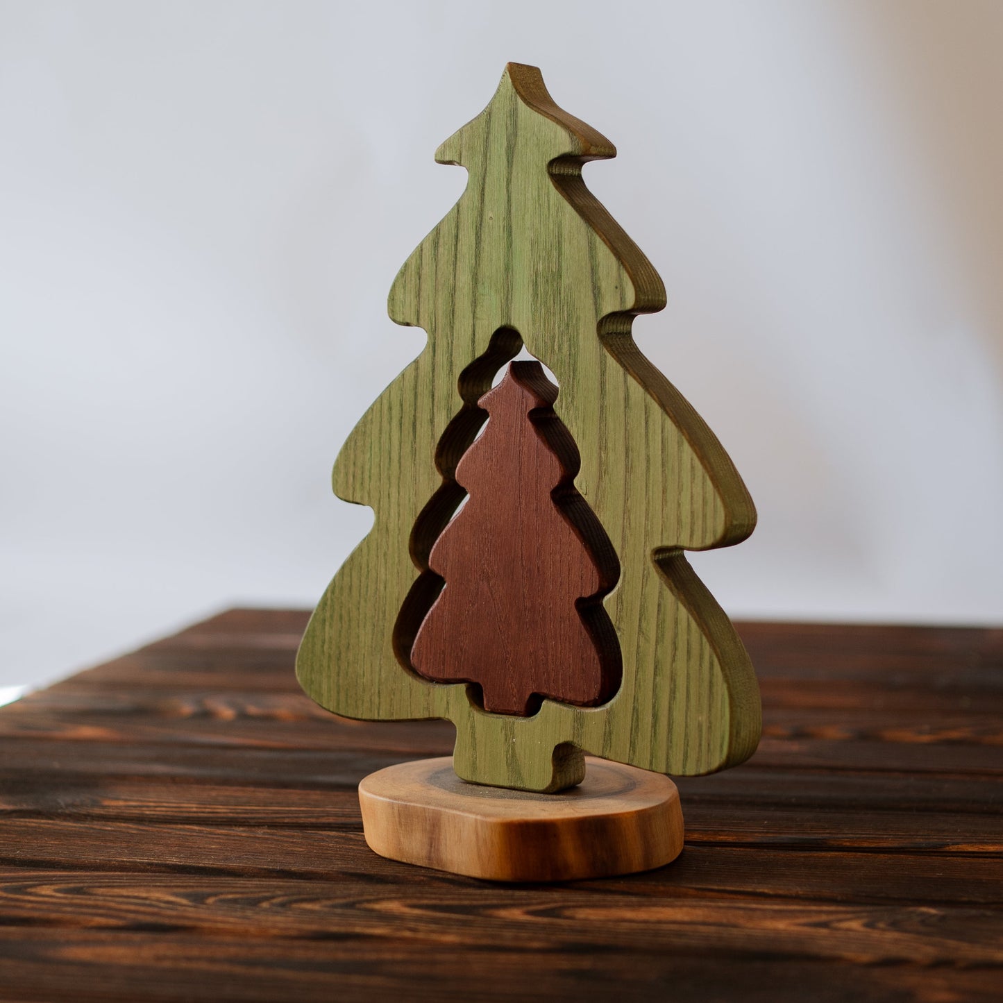 Wooden rolling board, bread plate, wood slice board and stand set