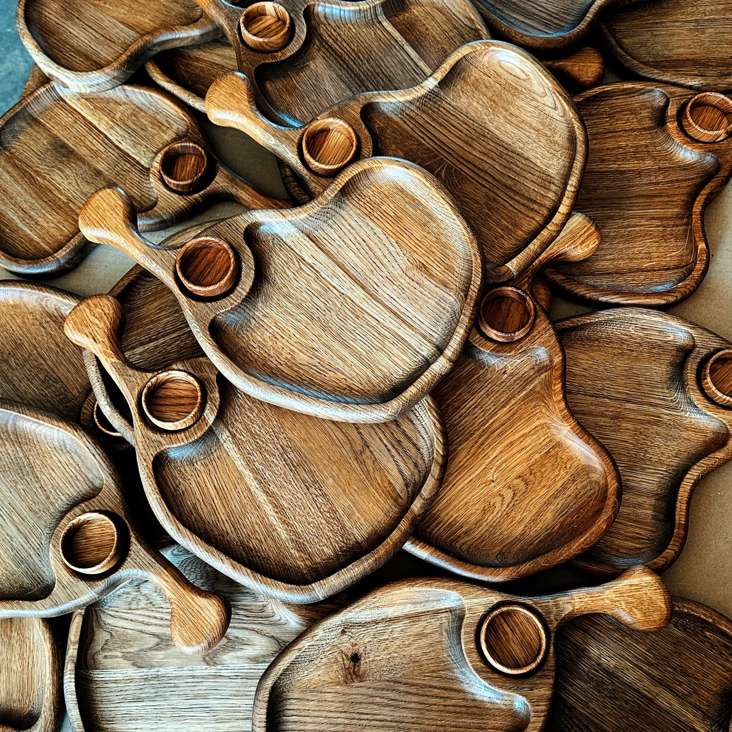 Handcrafted wooden serving plate Bone board with mini plate for sauces